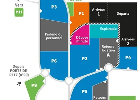 Plan des parkings - Aéroport Nantes Atlantique