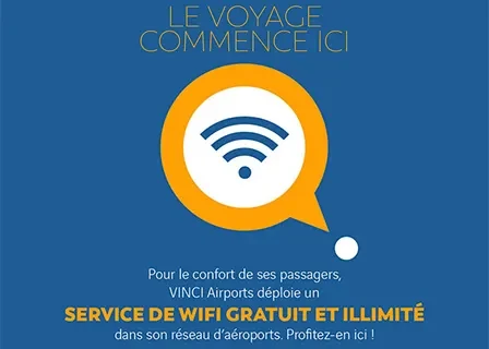 Wifi gratuit et illimité - Aéroport Nantes Atlantique