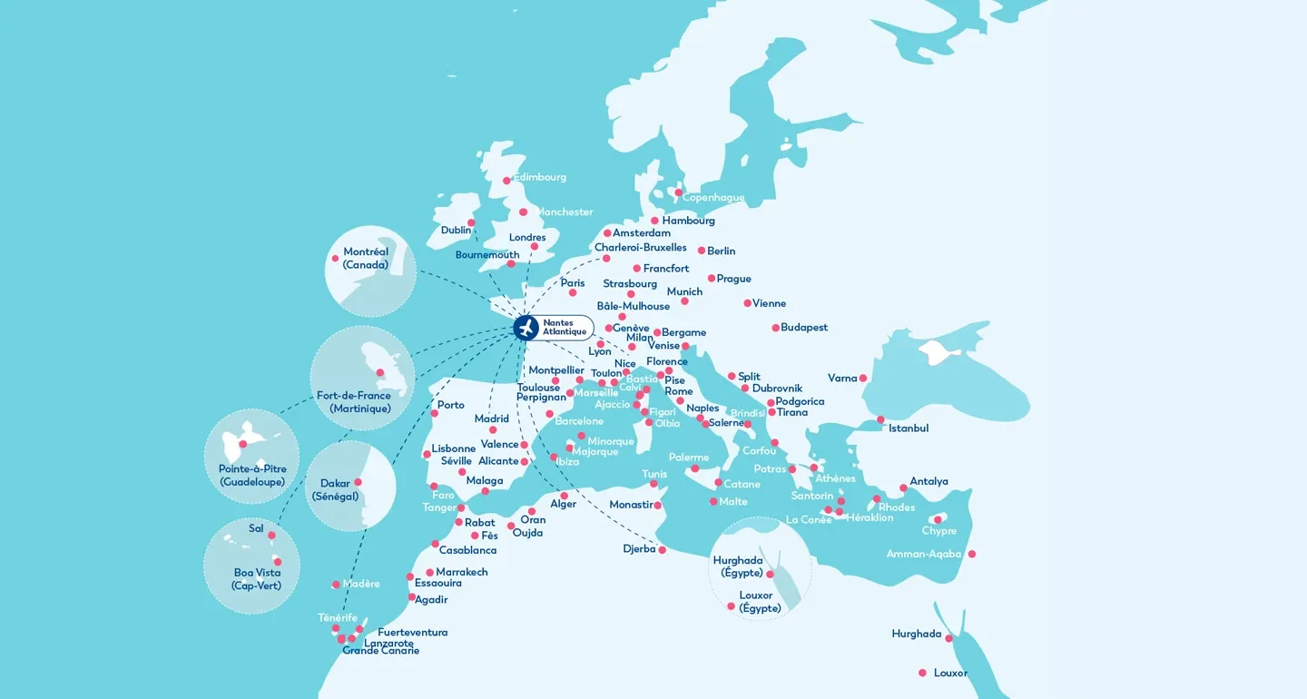 Aéroport Nantes Atlantique - Destinations directes
