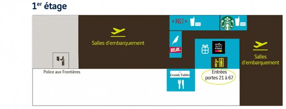 Plan de l'aérogare - Aéroport Nantes Atlantique