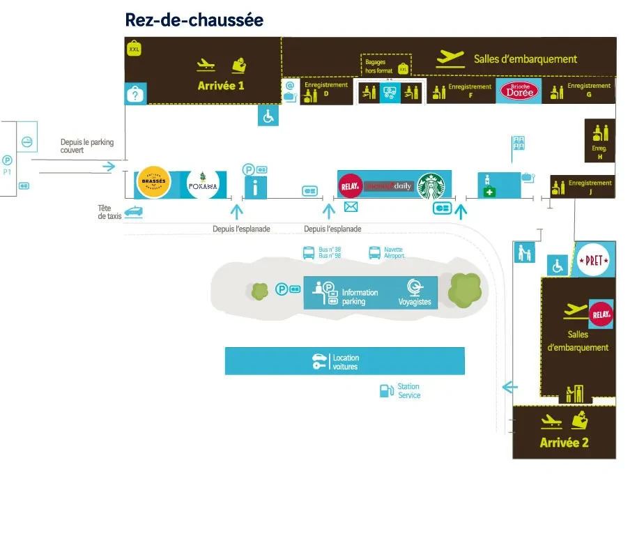 Plan de l'aérogare - RDC - Aéroport Nantes Atlantique